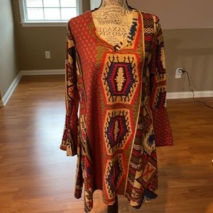 Win Win Aztec print dress/ tunic top size L-XL